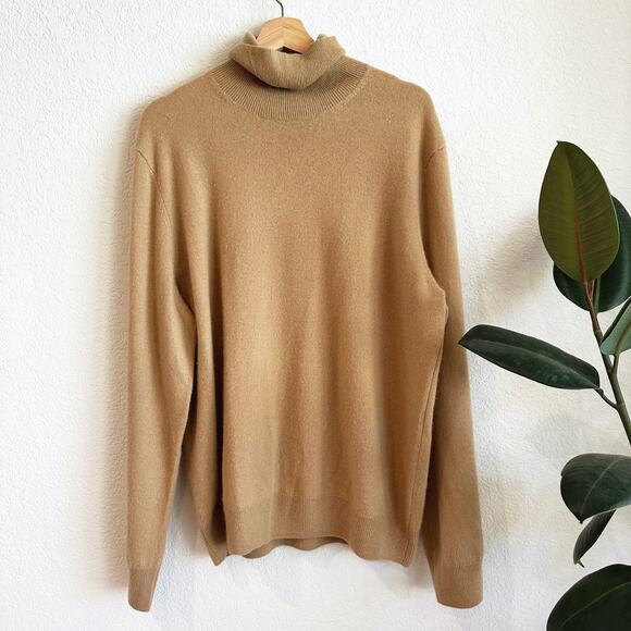 Saks Fifth Avenue Mens 100% Cashmere Turtleneck Sweater XL Preppy Old Money Cozy - Picture 1 of 8